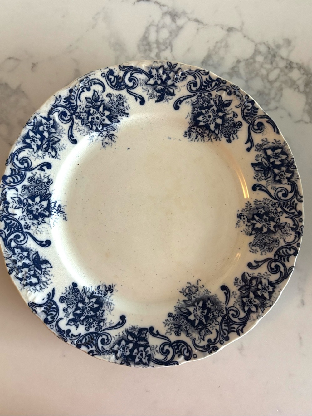 Vintage Cobalt Blue English Transferware Plates - Cottagecore 8.75 in.